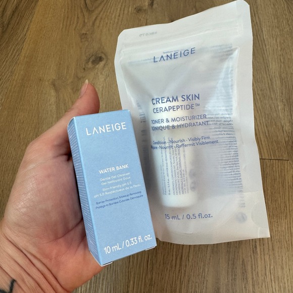 LANEIGE Other - Laneige Water Bank Cleanser 10ml & Cream Skin Cerapeptide Toner 15ml Travel Set